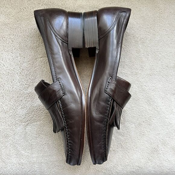 S. Maria Hand Made Shoes of Class Brown Buttery Leather Loafers Men 8.5 D Tassle - Picture 5 of 16